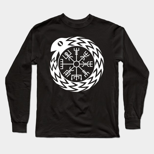 Vegvisir Jormungandr Norse Mythology T-shirt Long Sleeve T-Shirt by AgemaApparel